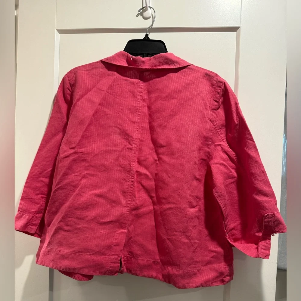 Eileen Fisher Pink Open Front Jacket - Picture 2 of 6